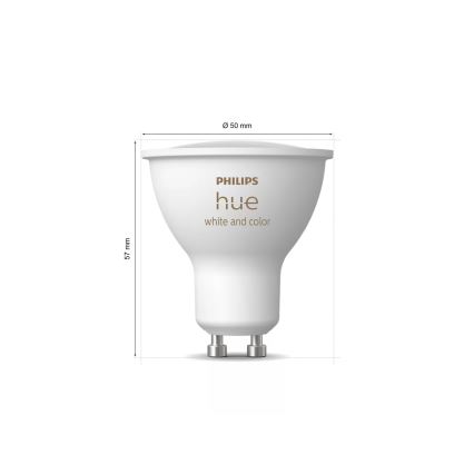 Základná sada Philips Hue WHITE AND COLOR AMBIANCE 3xGU10/4,2W 2000-6500K + Hue Bridge a stmievací spínač