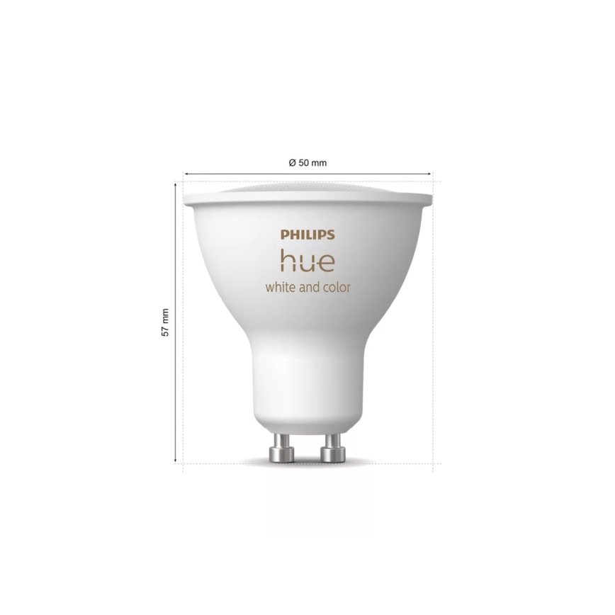 Základná sada Philips Hue WHITE AND COLOR AMBIANCE 3xGU10/4,2W 2000-6500K + Hue Bridge a stmievací spínač