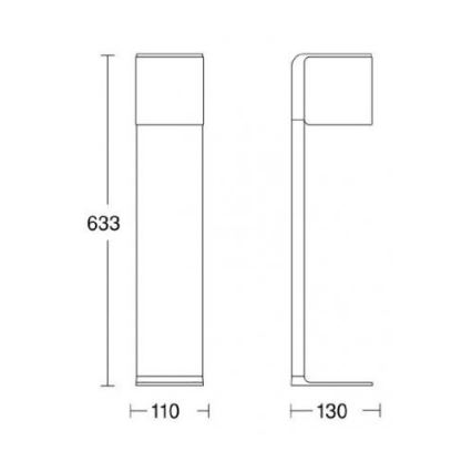 Steinel 055486 - LED Vonkajšie stĺpikové svietidlo so senzorom CUBO LED/9,5W/230V IP44 strieborná