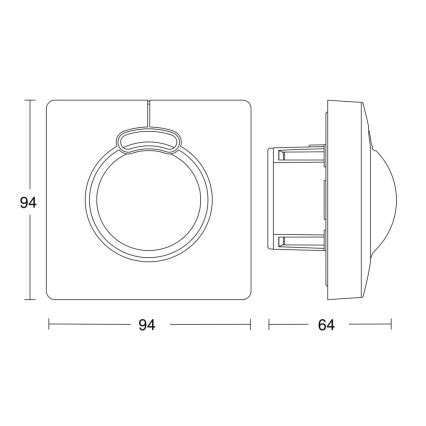 Steinel 058227 - Senzor pohybu HF 3360 V3 KNX hranatý biela