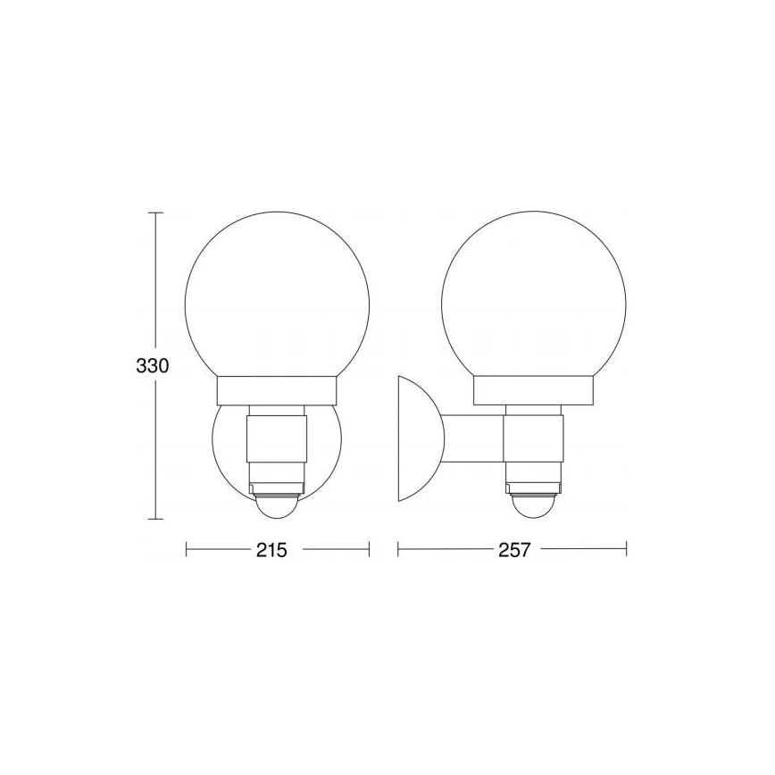 Steinel 059880 - Vonkajšie senzorové svietidlo L 115 1xE27/60W/230V IP44