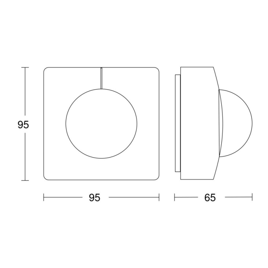 Steinel 068561 - Senzor pohybu IS 3360 40m V3 KNX IP54 hranatý čierna
