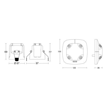 Steinel 079628 - Prezenčný hlásič US 360 KNX biela