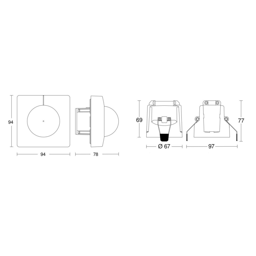 Steinel 080624 - Senzor pohybu IS 3360 DALI-2 APC hranatý biela