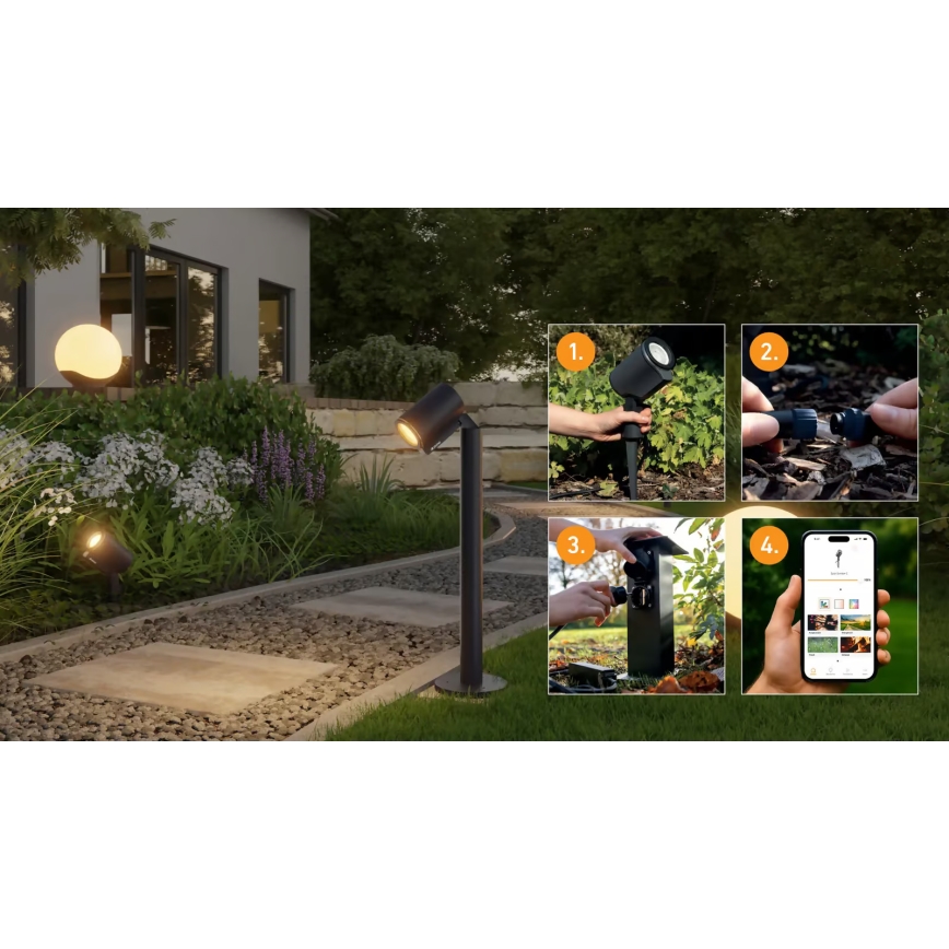 Steinel 089337 - LED RGBW vonkajšie svietidlo LED/7,9W/24V IP65