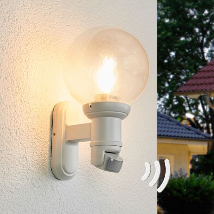 STEINEL 634315 - L 560 S Vonkajšia senzorová nástenná lampa biela IP44