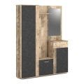 Stena za predsobo NOLAN z ogledalom, rjava/grafit