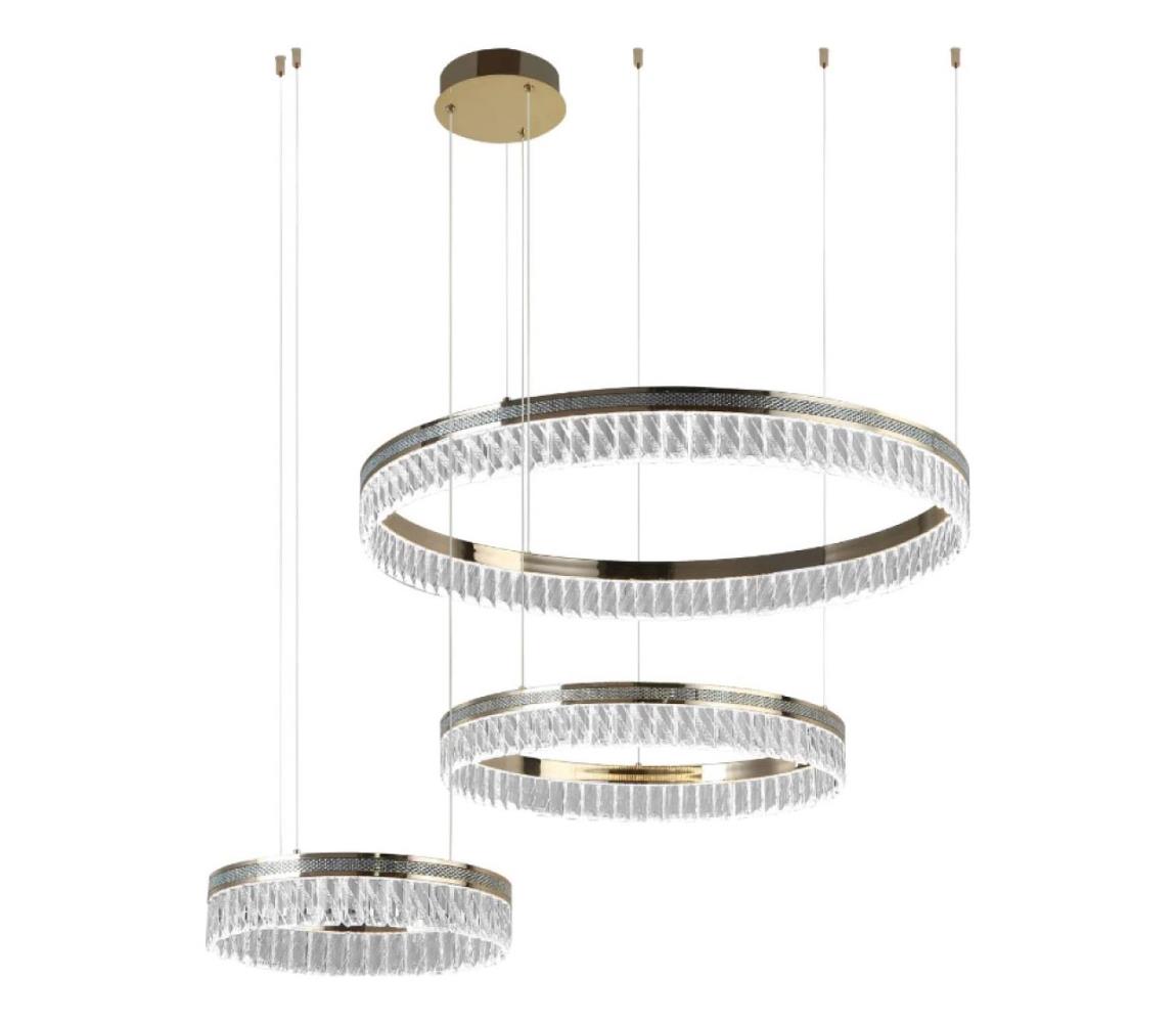 Stlmiteľný LED krištáľový luster na lankách THALIA LED/120W/230V 3000-6000K + diaľkové ovládanie N2104