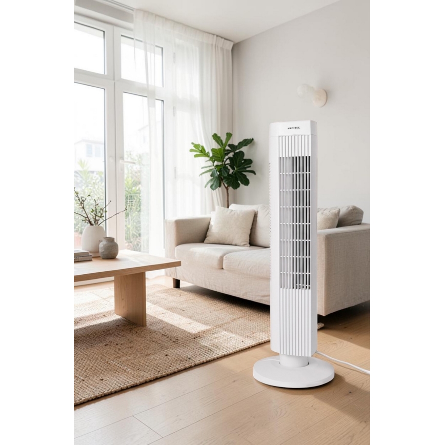 Stĺpový ventilátor 50W/230V biely