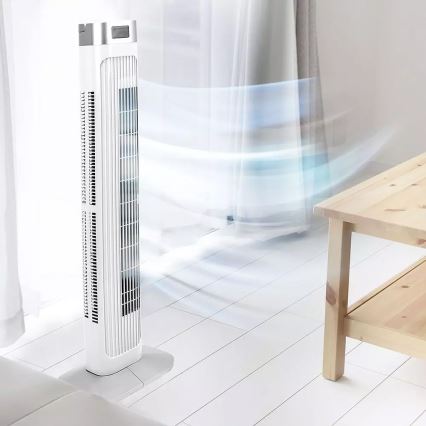 Stĺpový ventilátor s ukazovateľom teploty s diaľkovým ovládaním 55W/230V