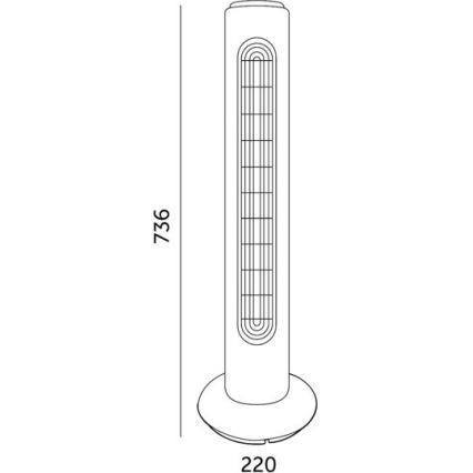 Stĺpový ventilátor VENLO 45W/230V 73,6 cm čierna