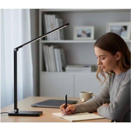 LED Stmievateľná stolová lampa s bezdrôtovým nabíjaním QI NOBLITE Q LED/7W/230V 3000/4000/6500K čierna