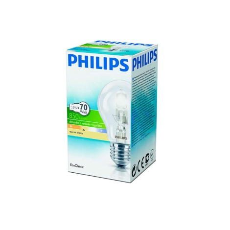 Stmievateľná halogénová žiarovka Philips E27/53W/230V 2800K