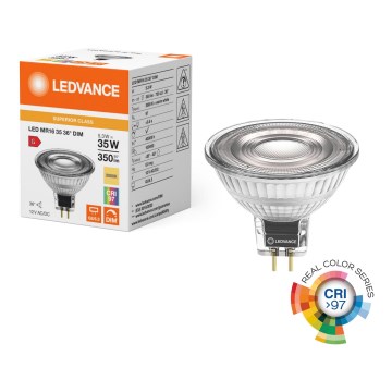 Stmievateľná LED reflektorová žiarovka MR16 GU5,3/5,3W/12V 3000K 36° CRI 97 - Ledvance