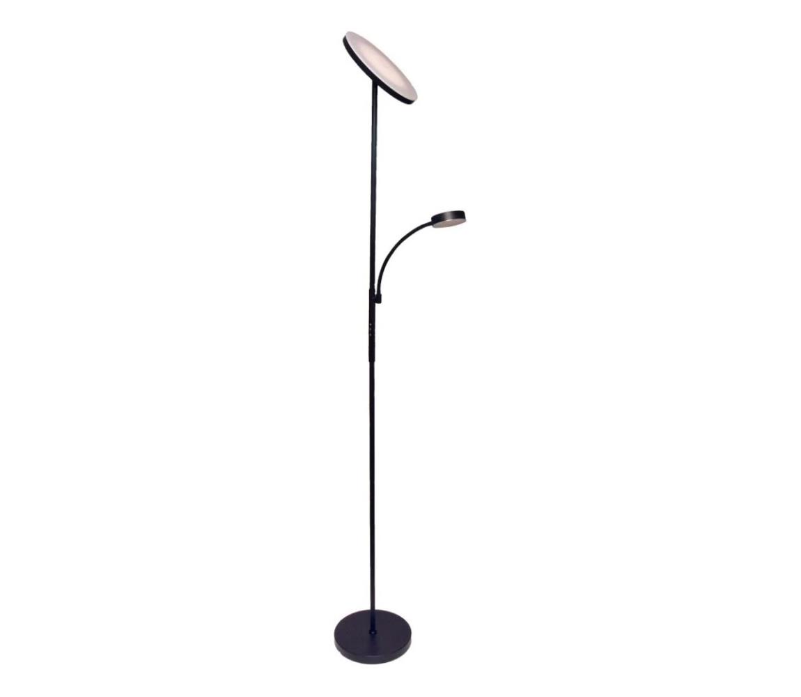 light Stmievateľná LED stojacia lampa NORA LED/25W/230V 2200/3000/4000K + LED/5W 3000K čierna + diaľkové ovládanie 3080FLCN
