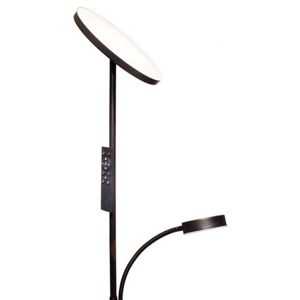 LED stmievateľná stojacia lampa NORA LED/25W/230V 2200/3000/4000K + LED/5W 3000K čierna + diaľkové ovládanie