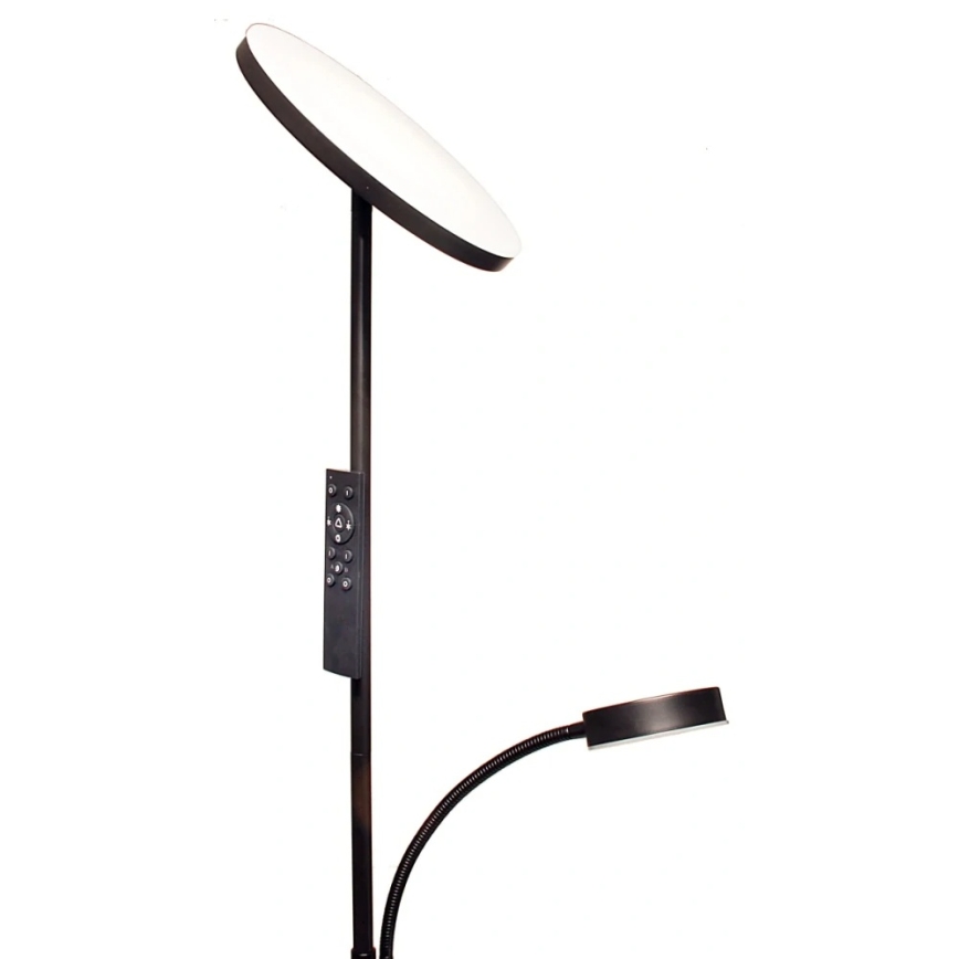 LED stmievateľná stojacia lampa NORA LED/25W/230V 2200/3000/4000K + LED/5W 3000K čierna + diaľkové ovládanie