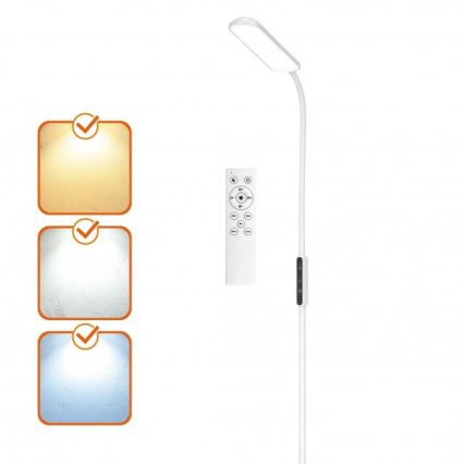 Stmievateľná stojacia LED lampa TEILO LED/10W/230V 3000/4000/6500K biela + diaľkové ovládanie