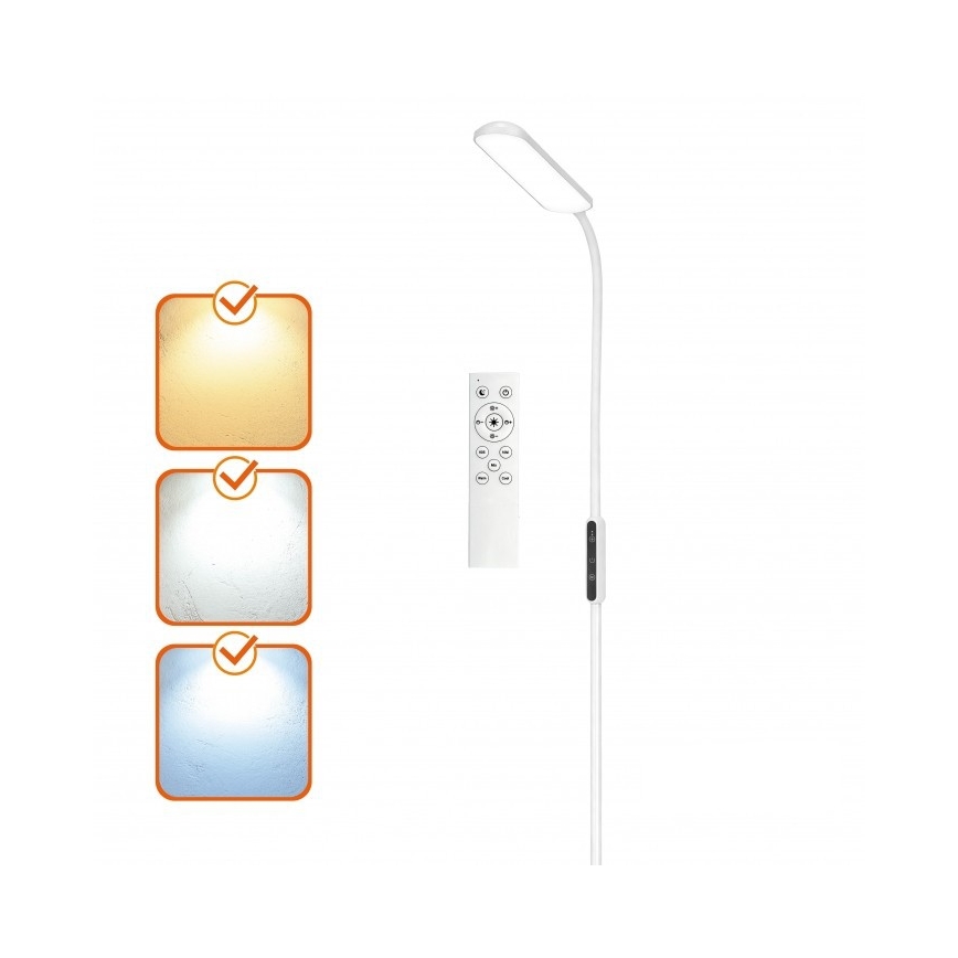 Stmievateľná stojacia LED lampa TEILO LED/10W/230V 3000/4000/6500K biela + diaľkové ovládanie