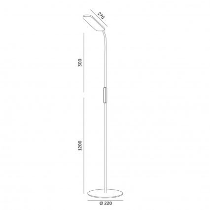 Stmievateľná stojacia LED lampa TEILO LED/10W/230V 3000/4000/6500K biela + diaľkové ovládanie