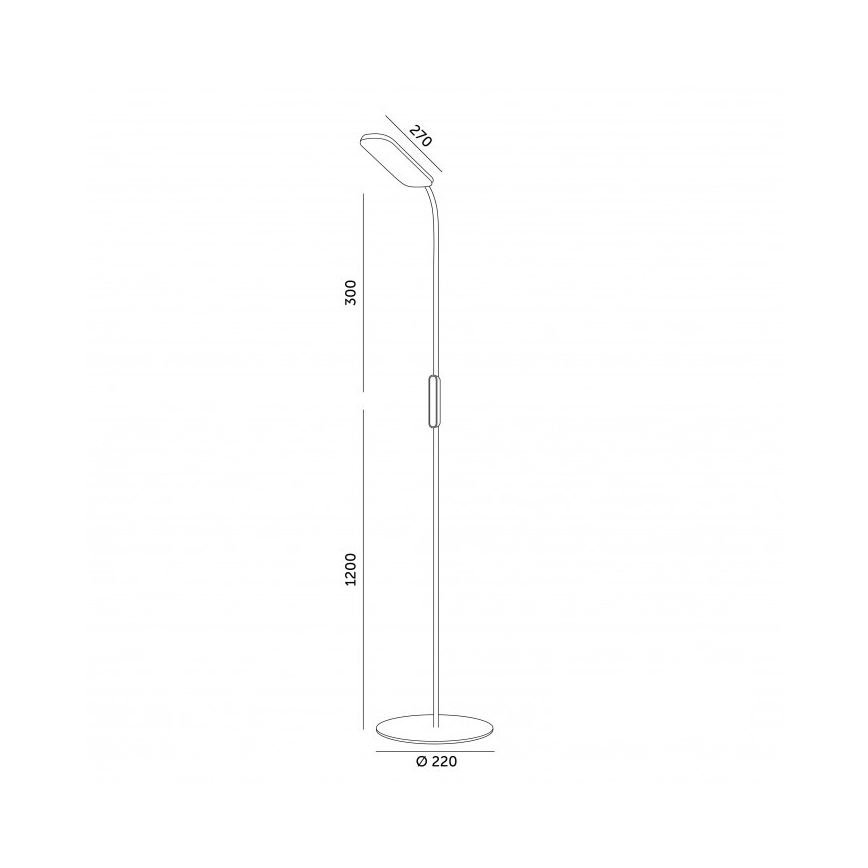 Stmievateľná stojacia LED lampa TEILO LED/10W/230V 3000/4000/6500K biela + diaľkové ovládanie
