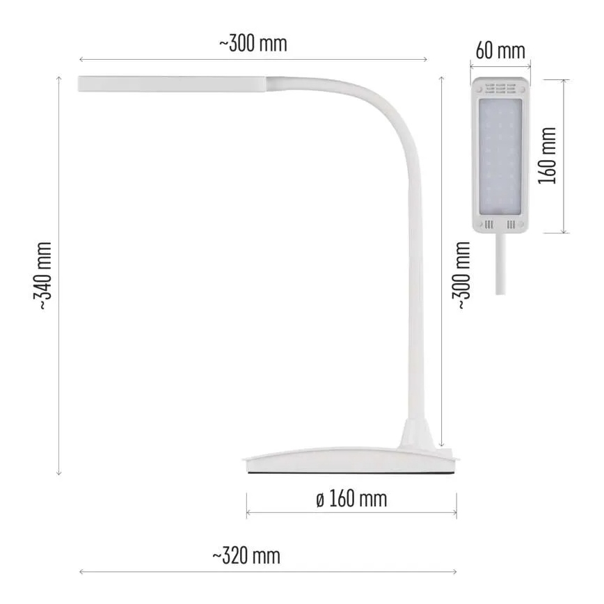 Stmievateľná LED stolová lampa EDDY LED/6W/230V 3000/4500/6800K biela