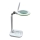 Stmievateľná LED stolová lampa s lupou, 7 W, 230 V, 6500 K, biela