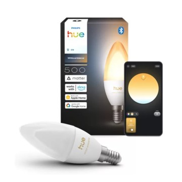 Stmievateľná LED žiarovka Philips Hue White Ambiance B39 E14/3,7W/230V 1000-20000K