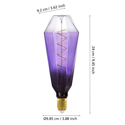 Stmievateľná LED žiarovka VINTAGE E27/4W/230V 1800K fialová - Eglo 110237