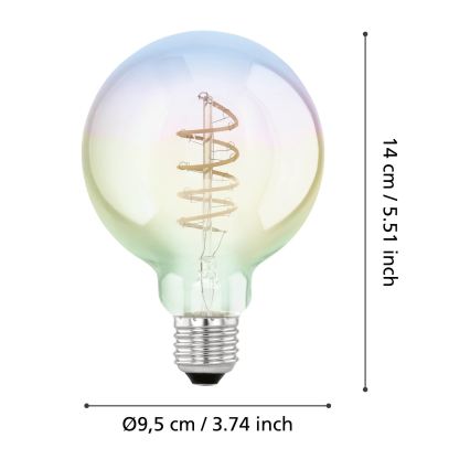 Stmievateľná LED žiarovka VINTAGE G95 E27/4W/230V 2000K - Eglo 110207