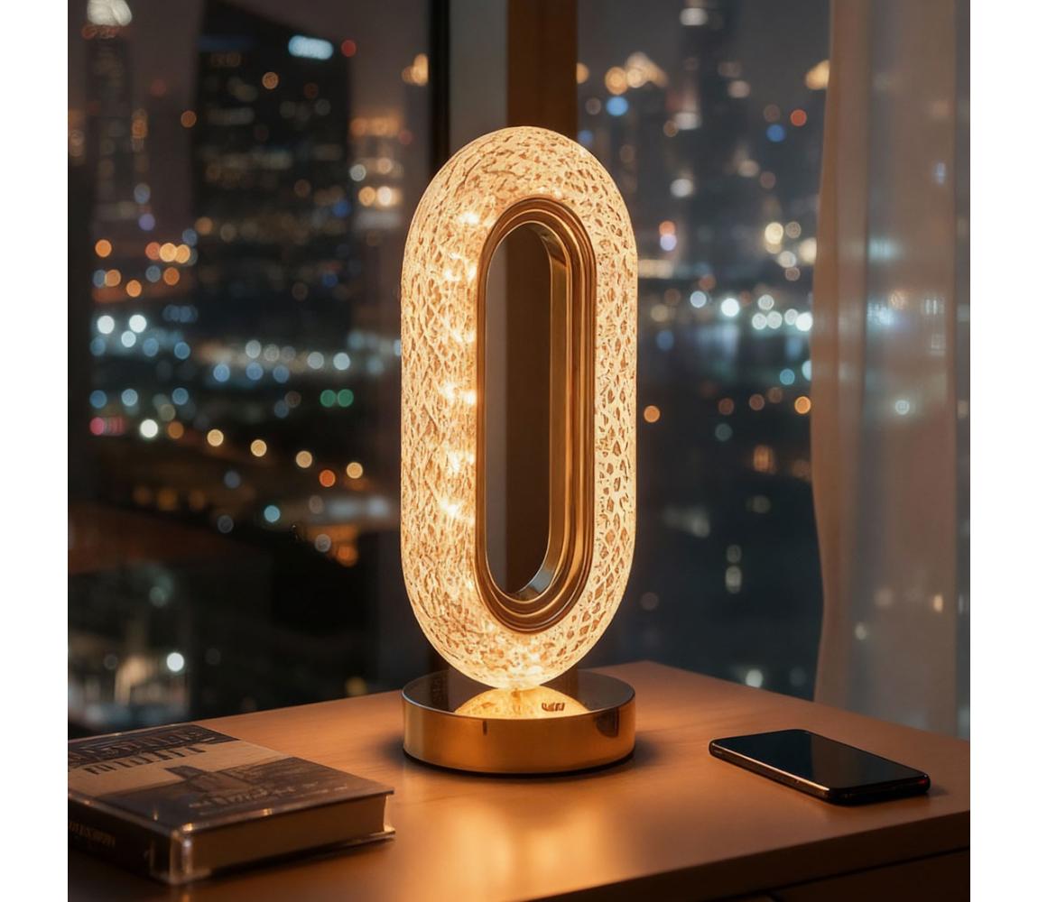 Stmievateľná nabíjacia stolná LED lampa DUBAI LED/2W/5V 400 mAh zlatá 12504