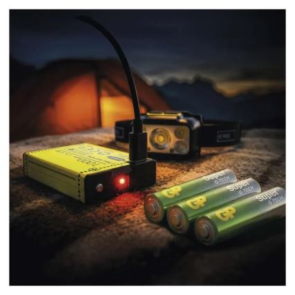 Stmievateľná nabíjateľná čelovka LED/3xAAA/1000 mAh 3,7V
