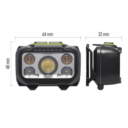 Stmievateľná nabíjateľná čelovka LED/3xAAA/1000 mAh 3,7V