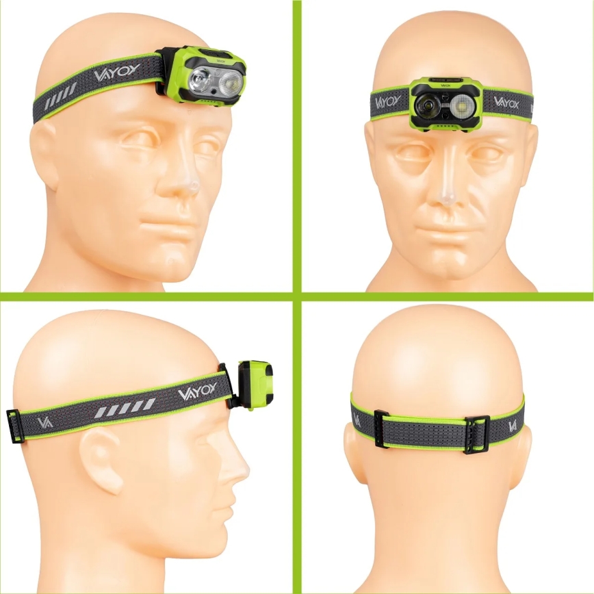 LED Stmievateľná nabíjateľná čelovka so senzorom a červeným svetlom LED/10W/5V/3xAAA IP44 600 lm 1200 mAh