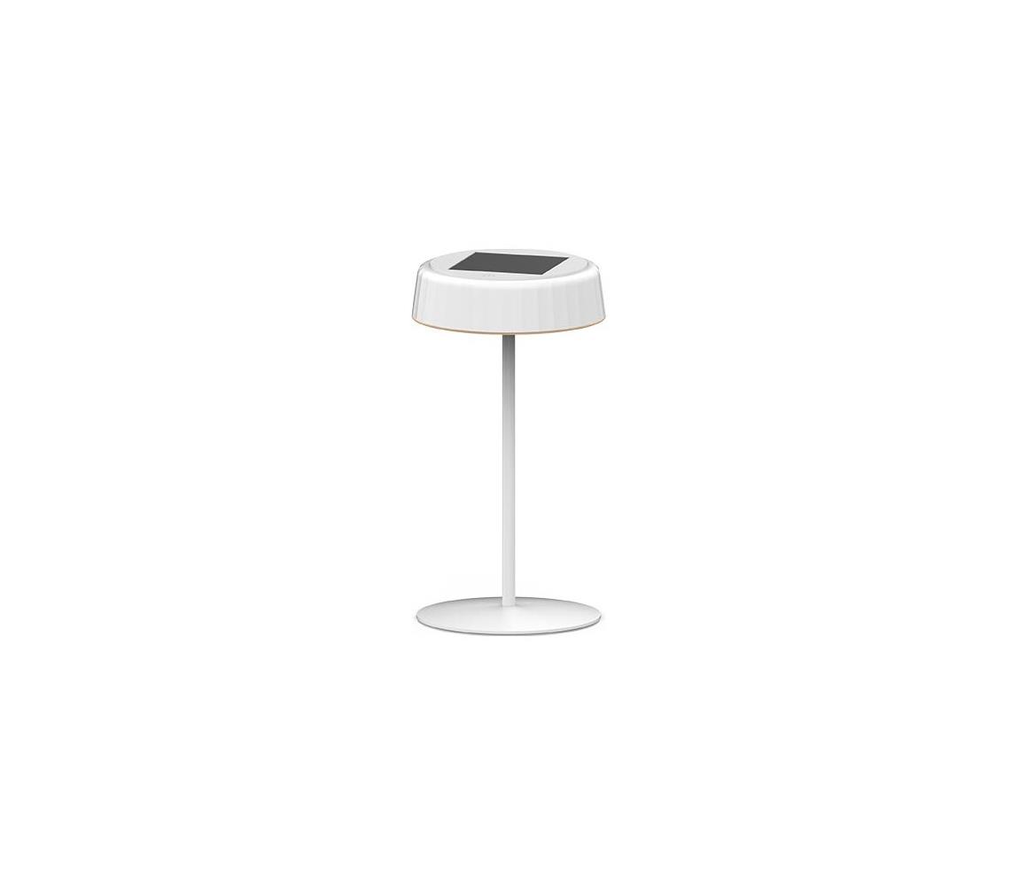 Stmievateľná solárna nabíjateľná LED stolná lampa VIVIEN LED/3W/5V 2700K IP54 biela PN42100060