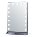 Stmievateľné LED make-up zrkadlo HOLLYWOOD LED/18W/230V 3000/4200/6000K sivé