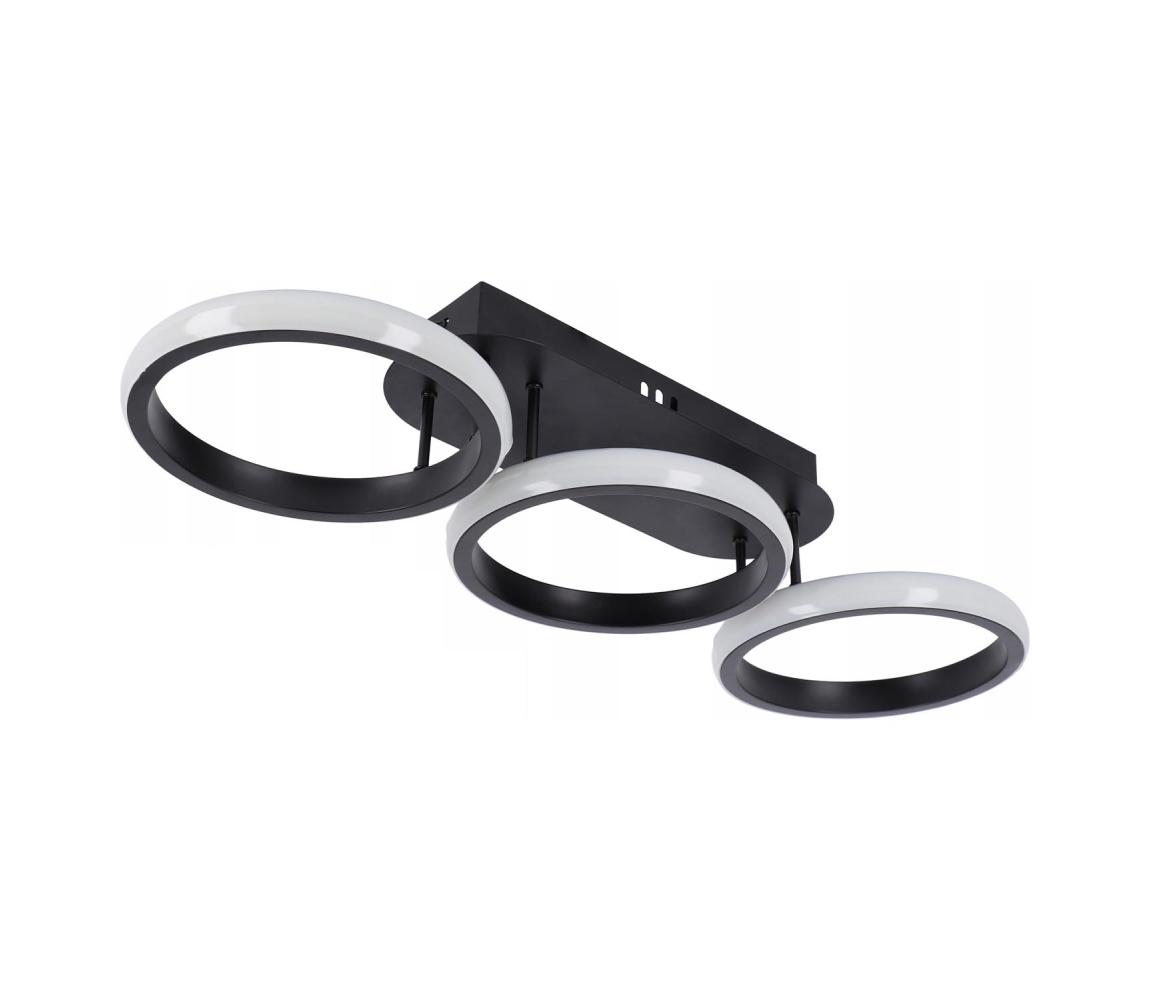 SmartLED Stmievateľné LED stropné svietidlo 30 W / 230 V, 3000–6500 K, čierne, Wi‑Fi (Tuya) + diaľkový ovládač 6845