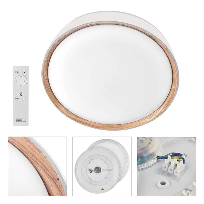 Stmievateľné stropné LED svietidlo ILVI LED/30W/230V 2700-6500K pr. 40 cm biela/béžová + diaľkové ovládanie