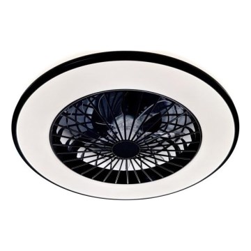 Stmievateľné LED stropné svietidlo s ventilátorom VENTELUX LED/48W/230V 3000/4000/6500K pr. 48,5 cm čierne + diaľkové ovládanie