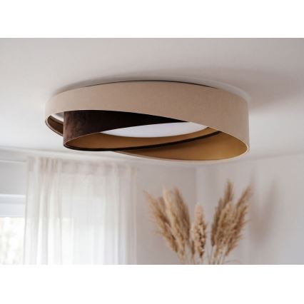 Stmievateľné LED stropné svietidlo SMART GALAXY MODERN LED/24W/230V 3000-6500K priemer 55 cm béžová/hnedá/zlatá + diaľkové ovládanie