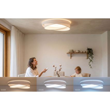 LED stmievateľné stropné svietidlo SMART GALAXY MODERN LED/24W/230V 3000-6500K pr. 55 cm biele + diaľkové ovládanie