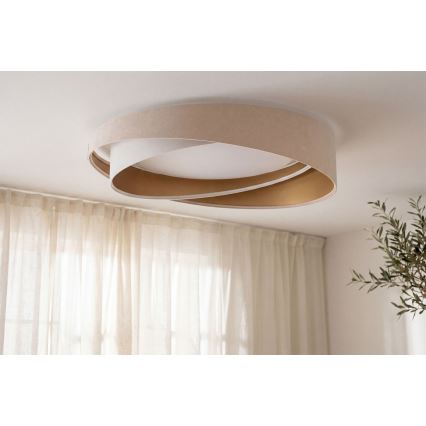 LED stmievateľné stropné svietidlo SMART GALAXY MODERN LED/24W/230V 3000-6500K pr. 55 cm béžová/biela/zlatá + diaľkové ovládanie