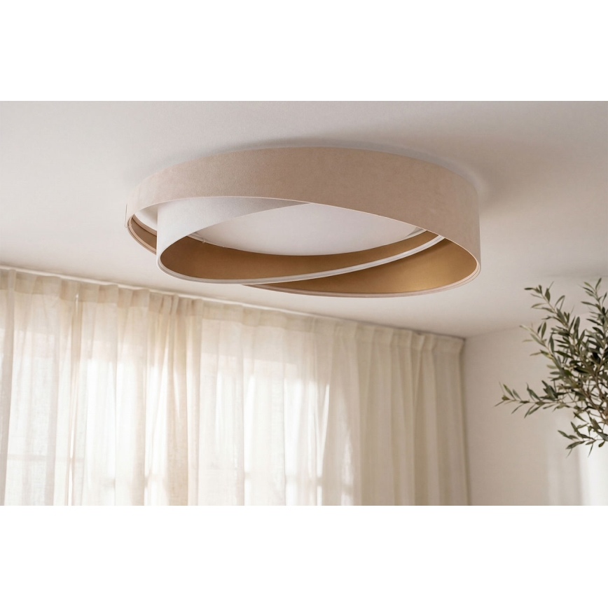 LED stmievateľné stropné svietidlo SMART GALAXY MODERN LED/24W/230V 3000-6500K pr. 55 cm béžová/biela/zlatá + diaľkové ovládanie