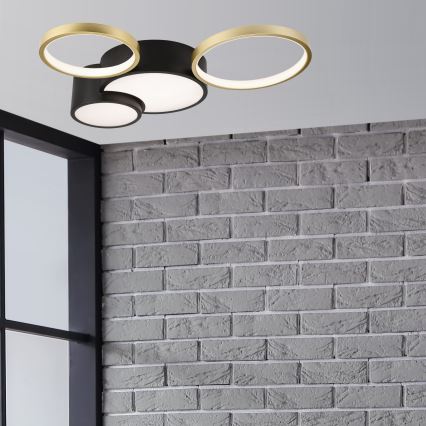 Stmievateľné stropné svietidlo ALIZEE LED/30W/230V 3000-6500K čierna/zlatá