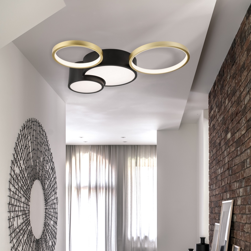Stmievateľné stropné svietidlo ALIZEE LED/30W/230V 3000-6500K čierna/zlatá