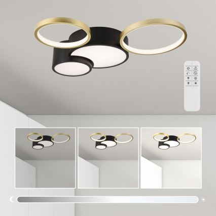 Stmievateľné stropné svietidlo ALIZEE LED/30W/230V 3000-6500K čierna/zlatá