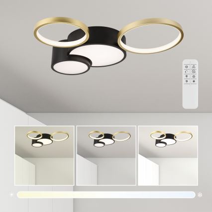 Stmievateľné stropné svietidlo ALIZEE LED/30W/230V 3000-6500K čierna/zlatá