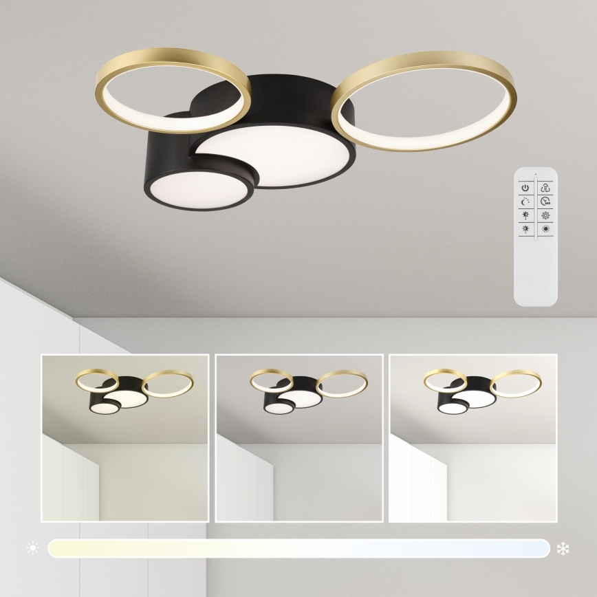 Stmievateľné stropné svietidlo ALIZEE LED/30W/230V 3000-6500K čierna/zlatá