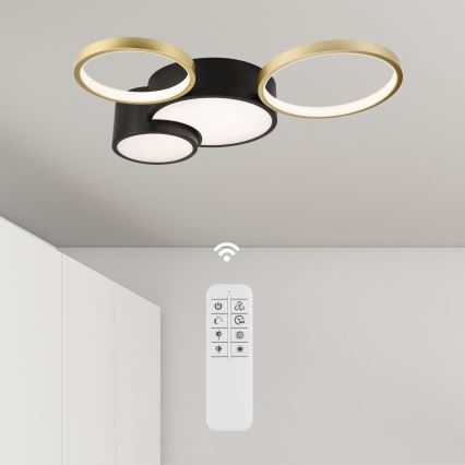 Stmievateľné stropné svietidlo ALIZEE LED/30W/230V 3000-6500K čierna/zlatá