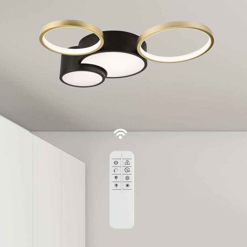 Stmievateľné stropné svietidlo ALIZEE LED/30W/230V 3000-6500K čierna/zlatá